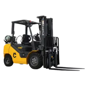 Yellow and black forklift machine